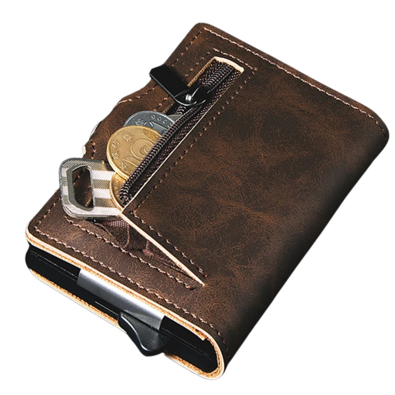 Carteira de Couro Masculina Com Porta Cartão - MOCA11