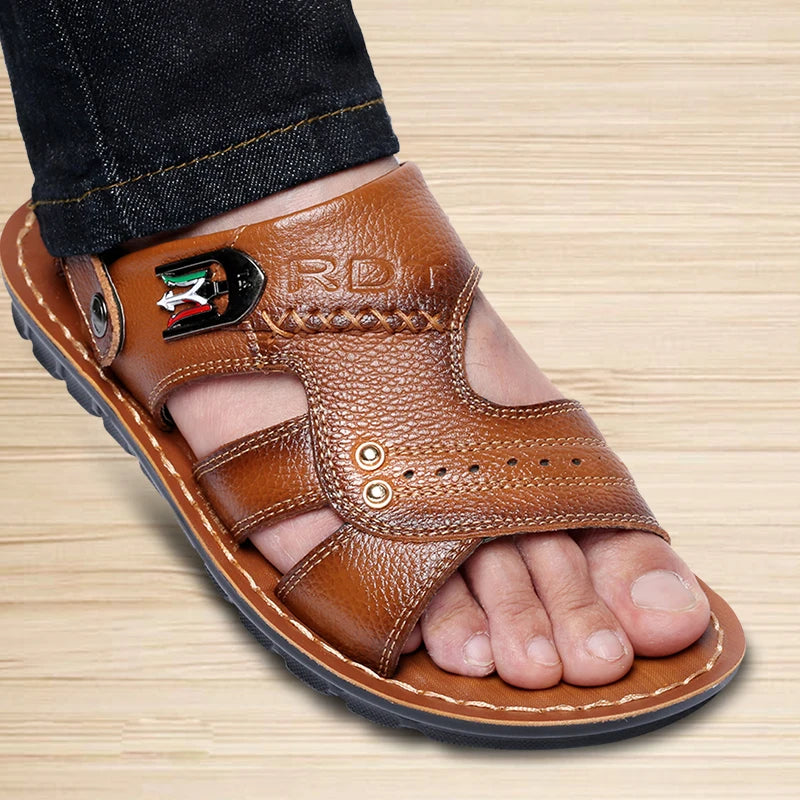 Sandálias Masculinas de Couro Legítimo - MOSM002