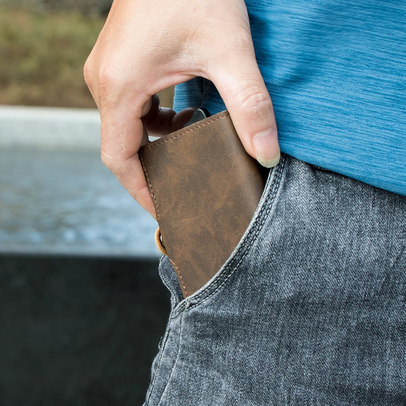 Carteira de Couro Masculina Com Porta Cartão - MOCA11